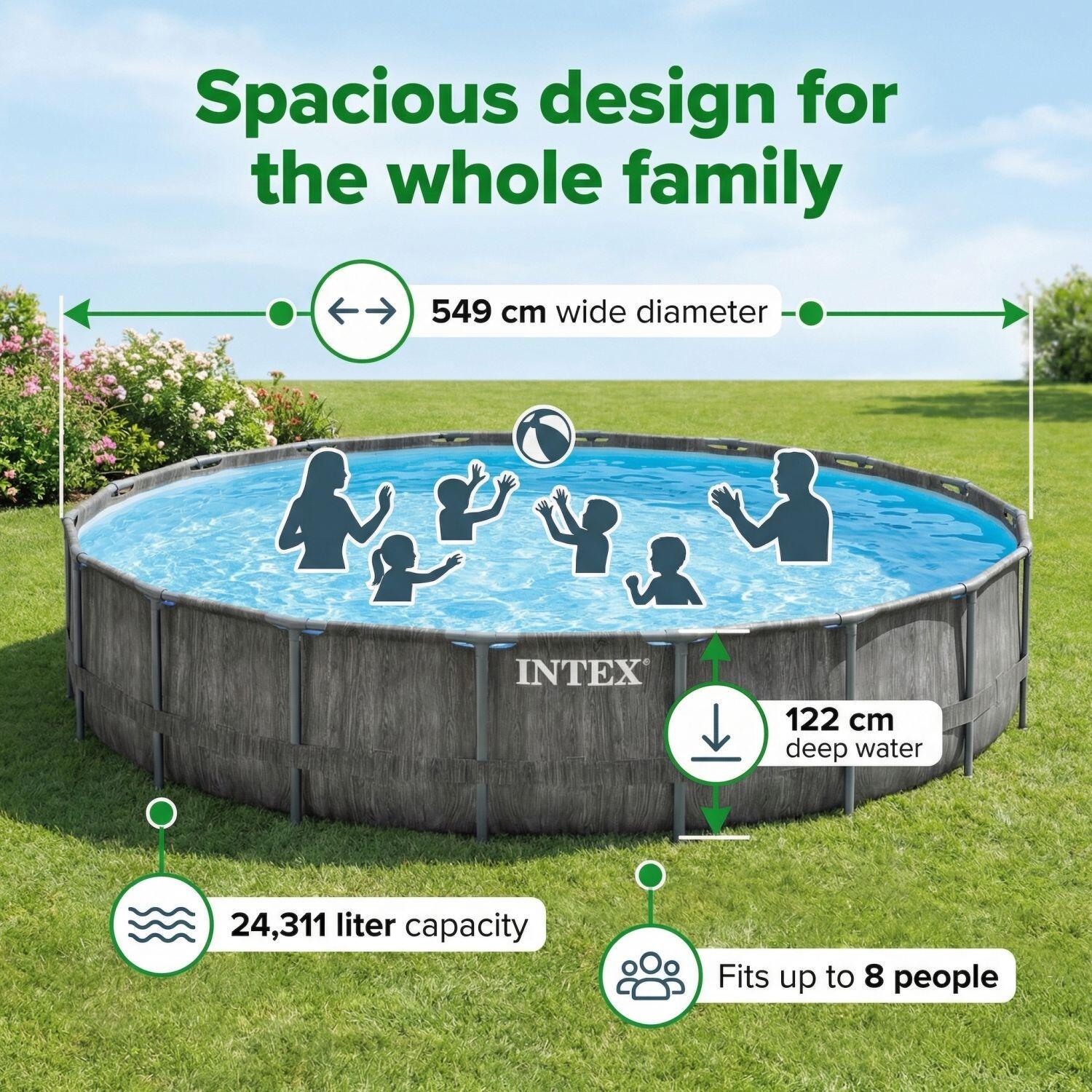 Prism Frame Pool Rund - 549x122 cm - 8-teilig  S546 6/7