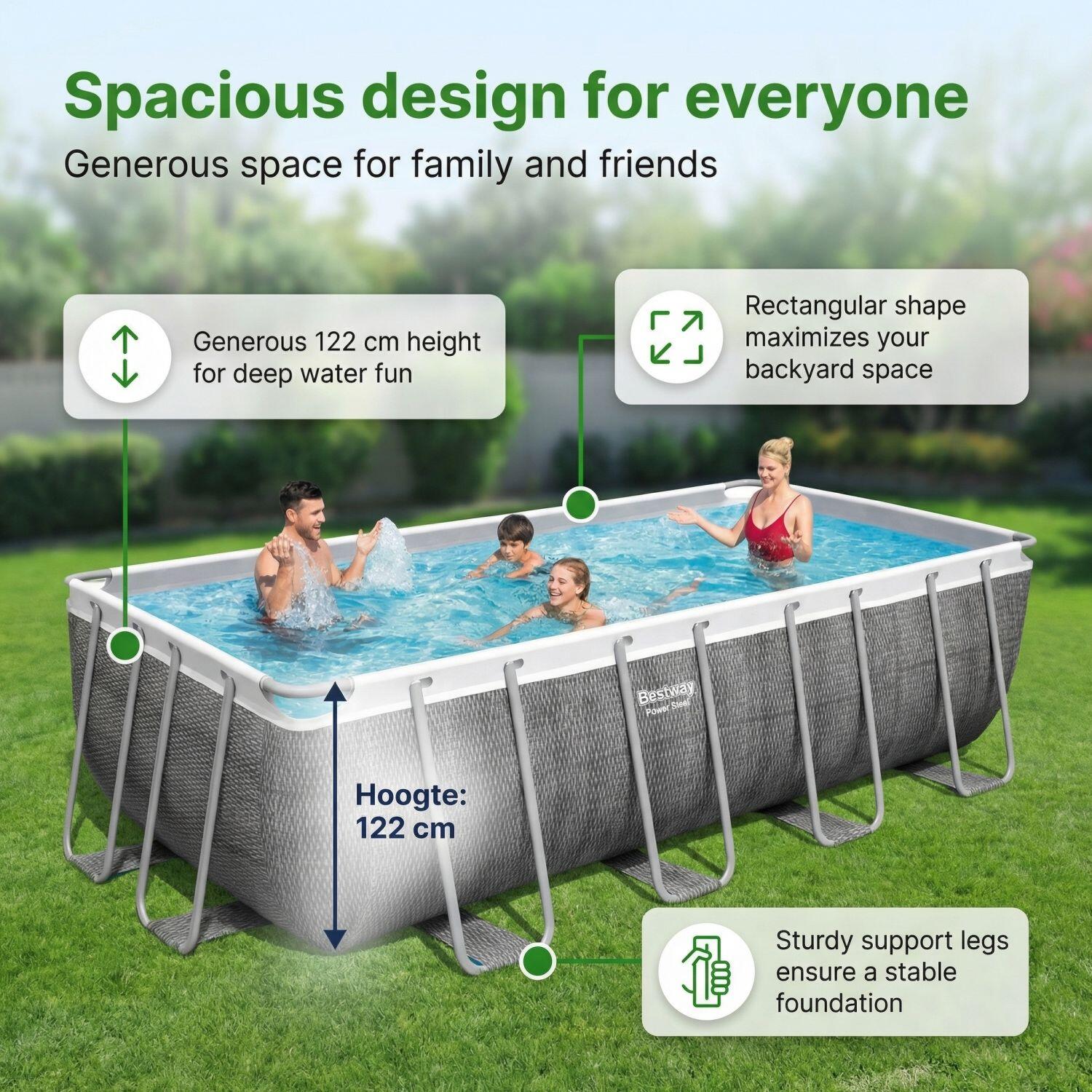 Bestway Power Steel Rectangulaire - 488x244x122 cm - 7-pièces  S662 7/7