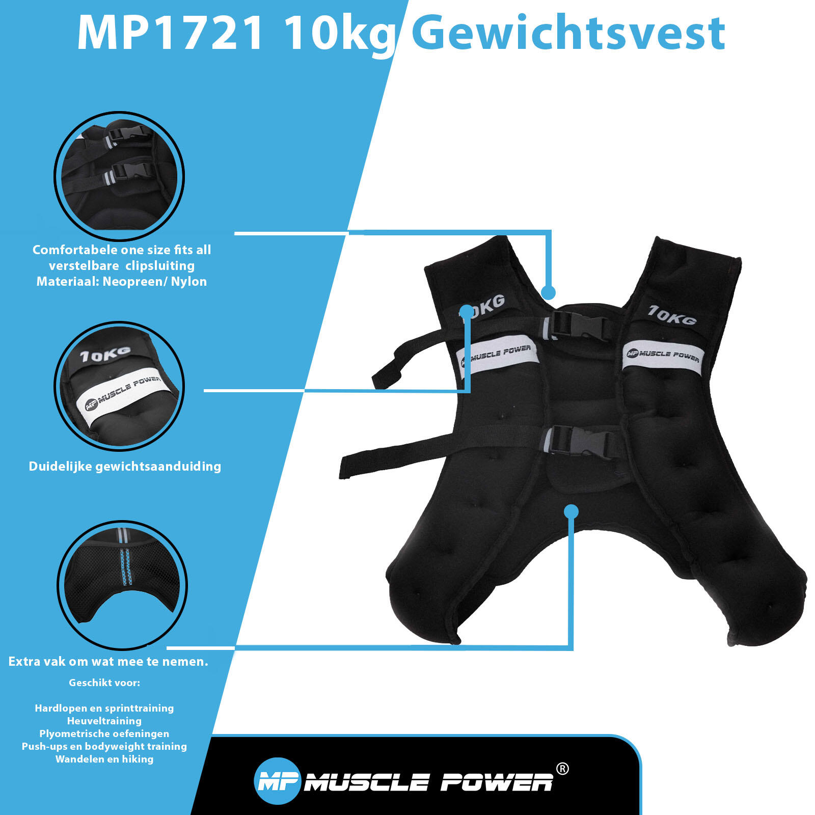 Muscle Power Gewichtsvest 10 kg 5/7