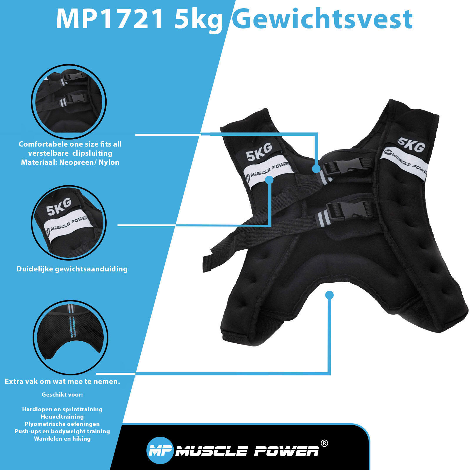 Muscle Power Gewichtsvest 5 kg 5/7