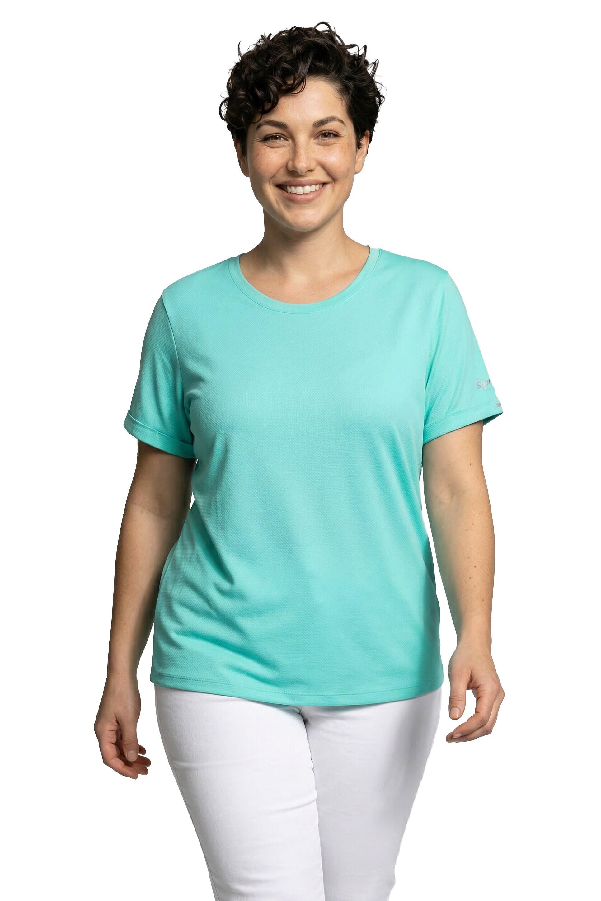 Femme T-shirt technique UV 50+. Col rond et manches courtes. Matière recyclée 7/7