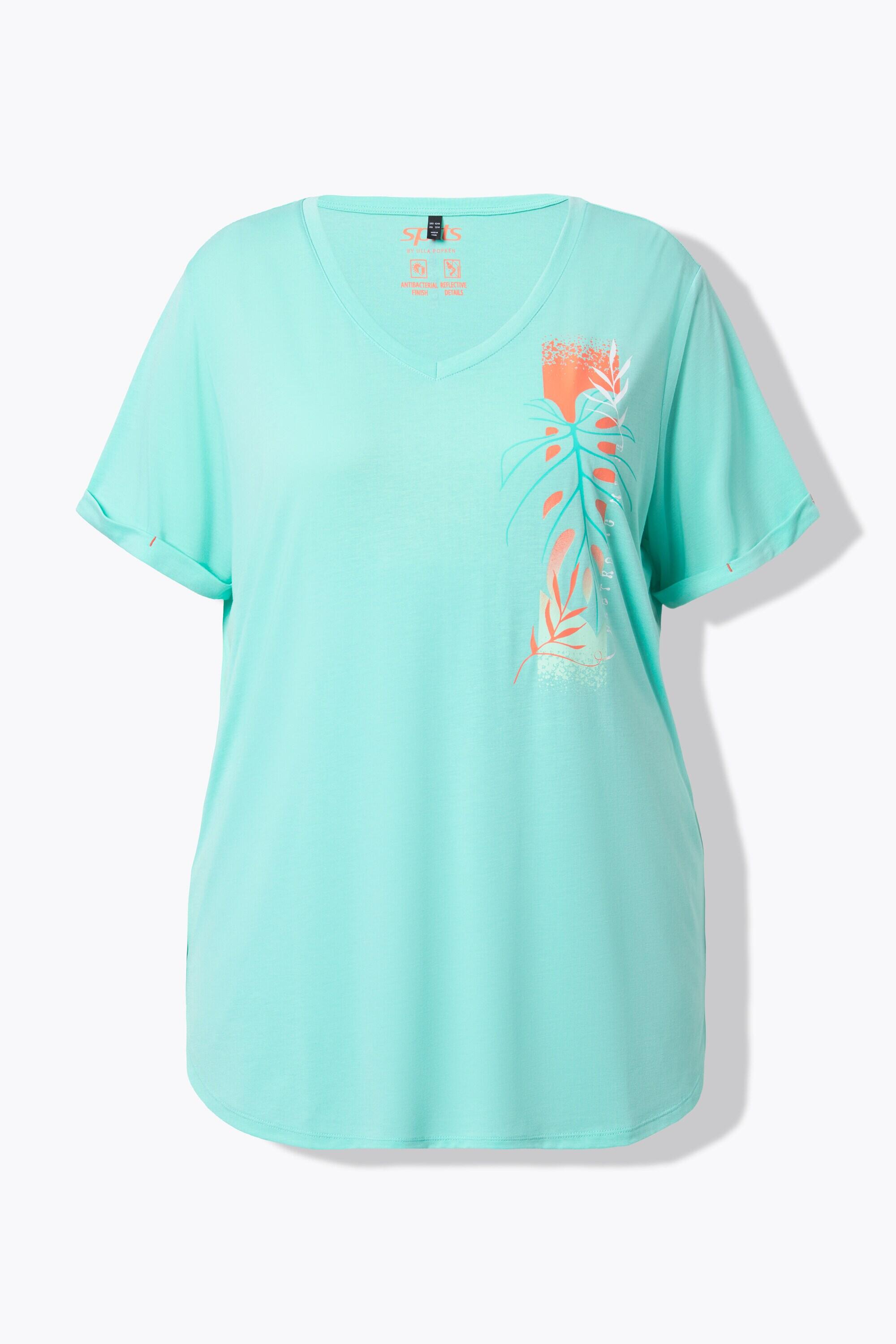 Femme T-shirt technique col en V et manches courtes traitement antibactérien 5/6