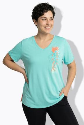 Damen Funktions-Shirt antibakteriell V-Ausschnitt Halbarm