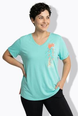 Dames functioneel shirt antibacterieel v-hals korte mouwen
