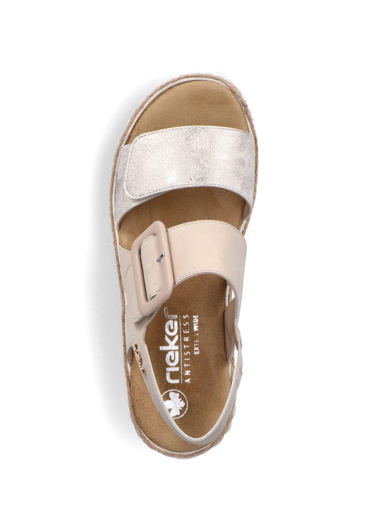 Rieker Damen Keilsandaletten Sandalen Ultraleicht 69260-60 Beige 2/5