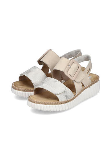 Rieker Damen Keilsandaletten Sandalen Ultraleicht 69260-60 Beige