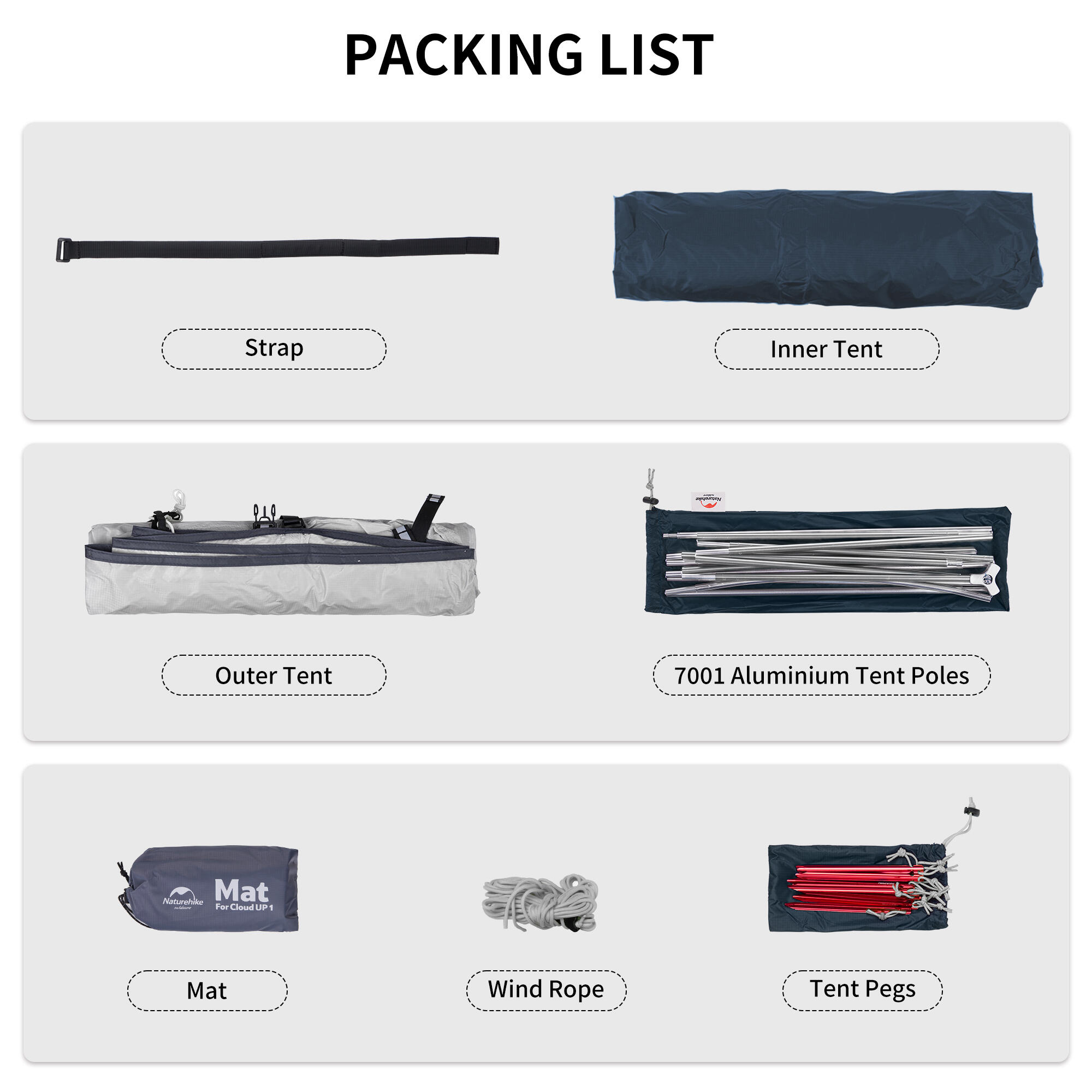 Cloud up 1 ultralight 20D tent and mats - navy 6/7