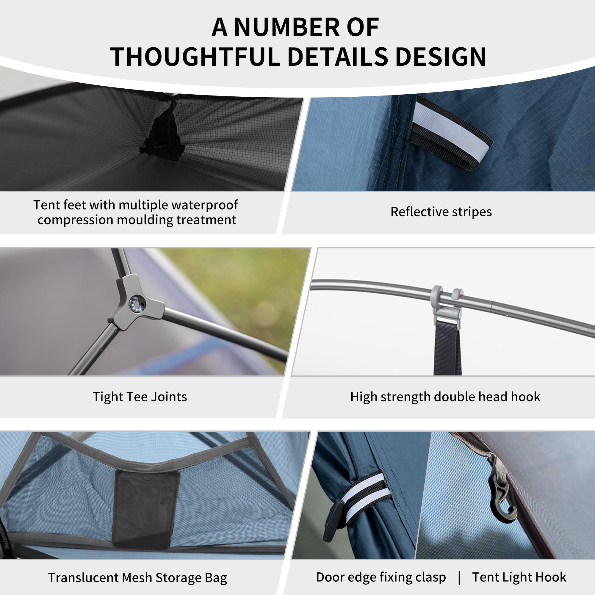 Cloud up 1 ultralight 20D tent and mats - navy 7/7