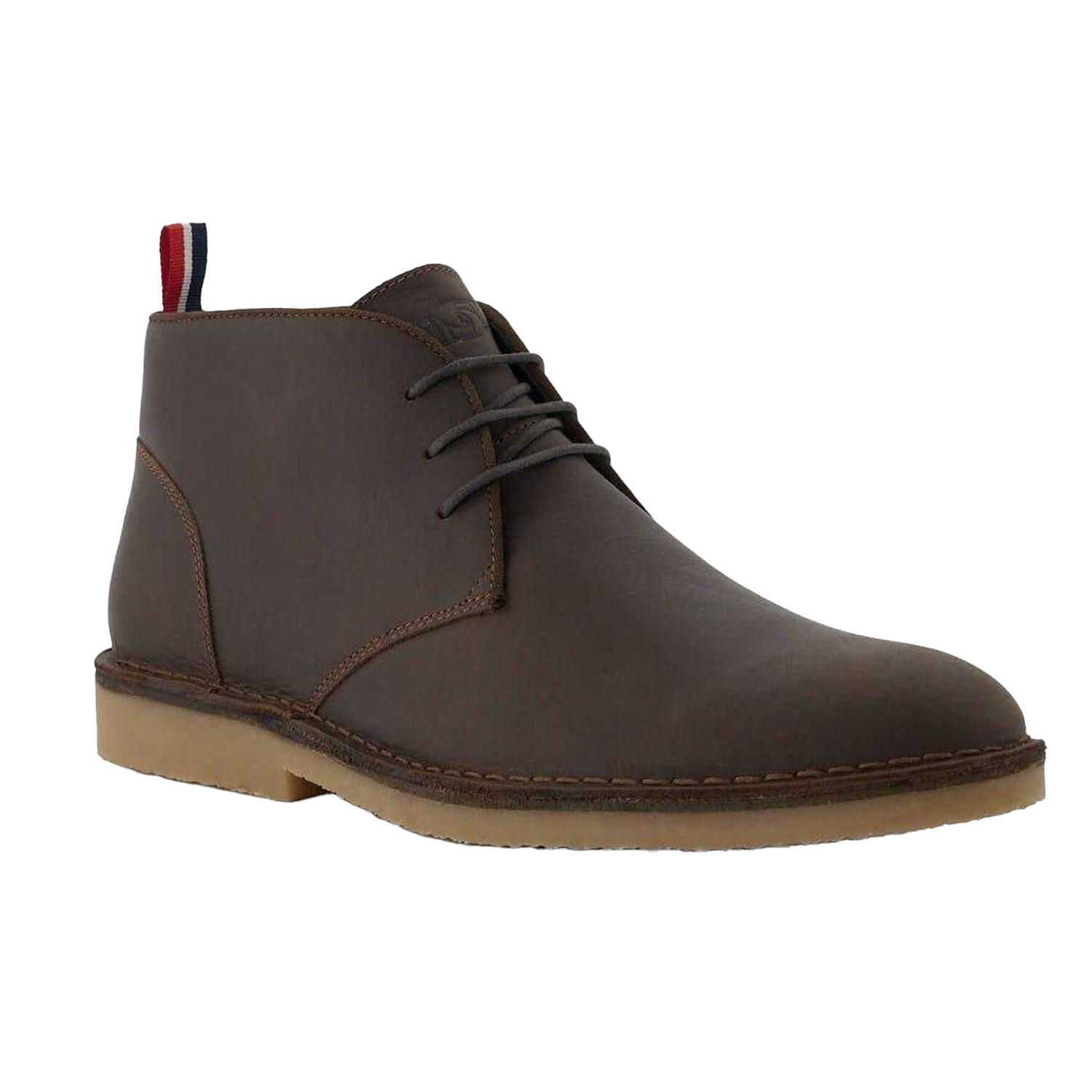 Dune London Mens Suede Contrast Sole Desert Boots
