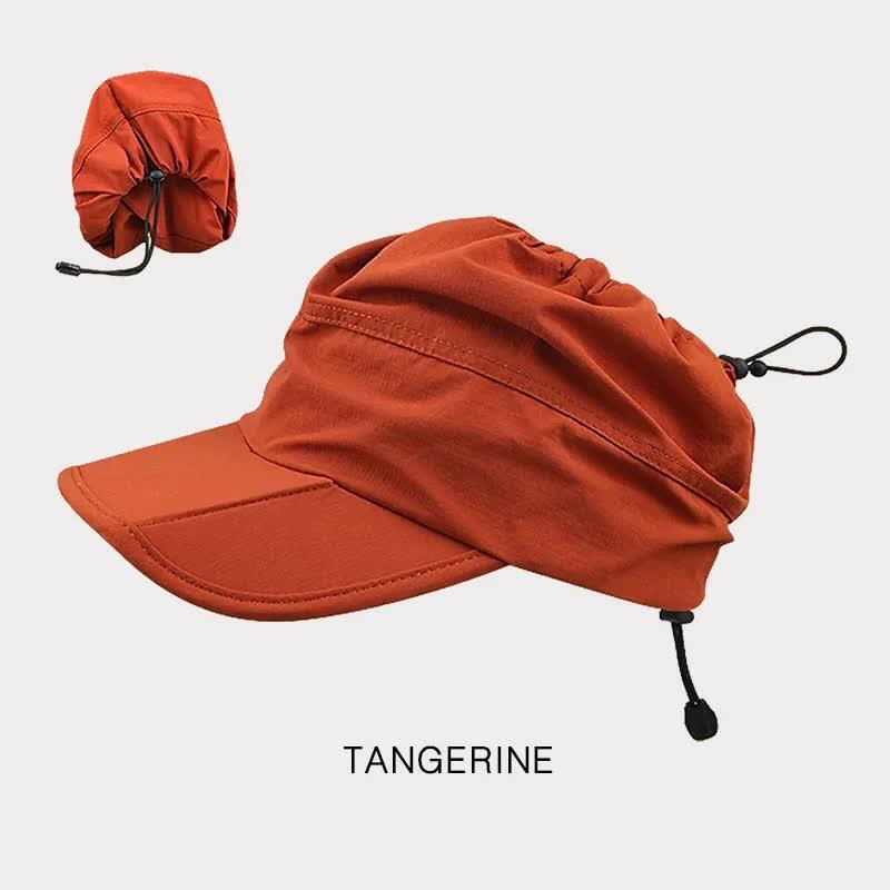 Orange Foldable Quick-Dry Summer Sports Visor Hat