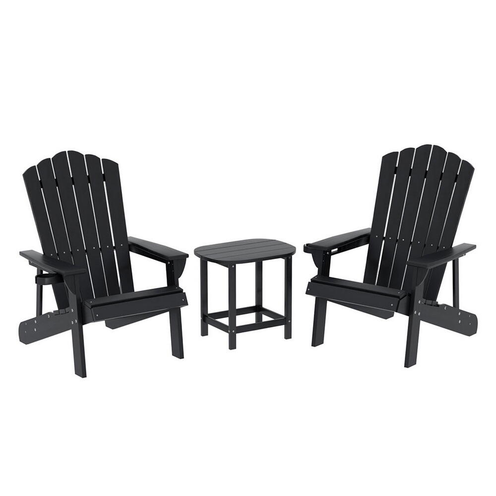 Gardeon Outdoor Table and Chairs HDPE Adirondack Beach Chair Sun Lounge Patio