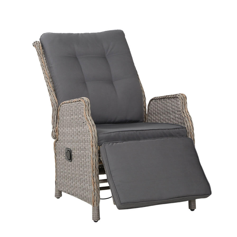Gardeon Recliner Chairs Sun lounge Wicker Lounger Outdoor Furniture Patio Adjust
