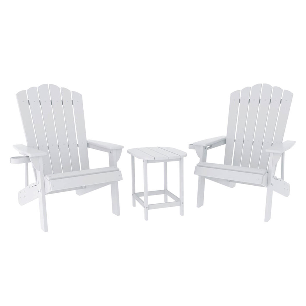 Gardeon Outdoor Table and Chairs HDPE Adirondack Beach Chair Sun Lounge Patio