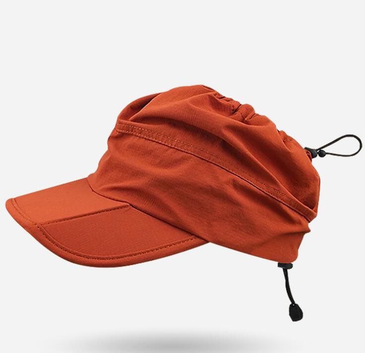 Women's Foldable Sun Visor Cap - Orange