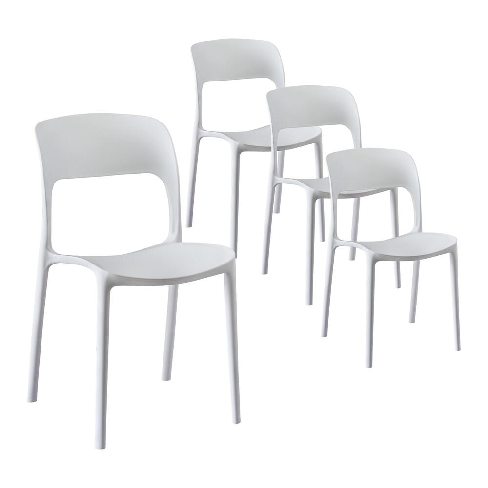 Gardeon 4PC Outdoor Dining Chairs Stackable PP Patio Chair Garden Furniture