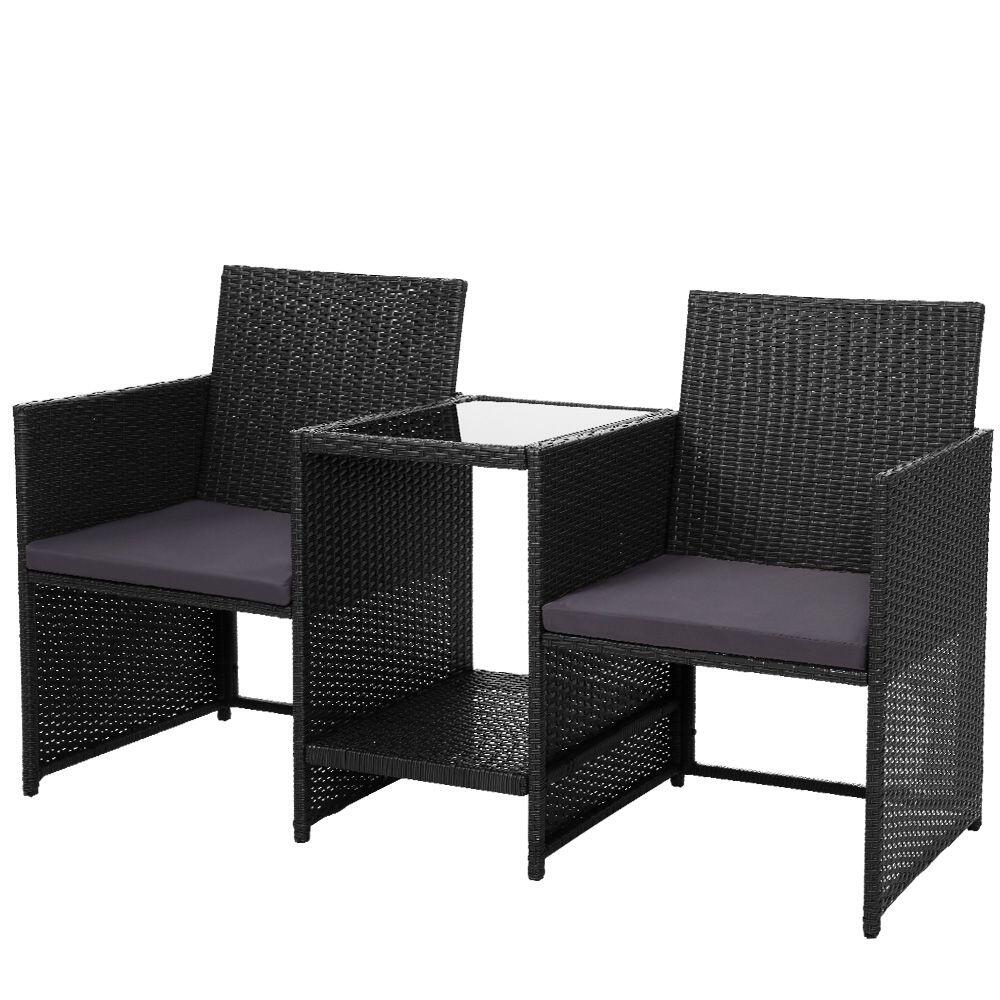 Gardeon Outdoor Furniture Wicker Chairs Table Setting Birstro Set Patio Garden