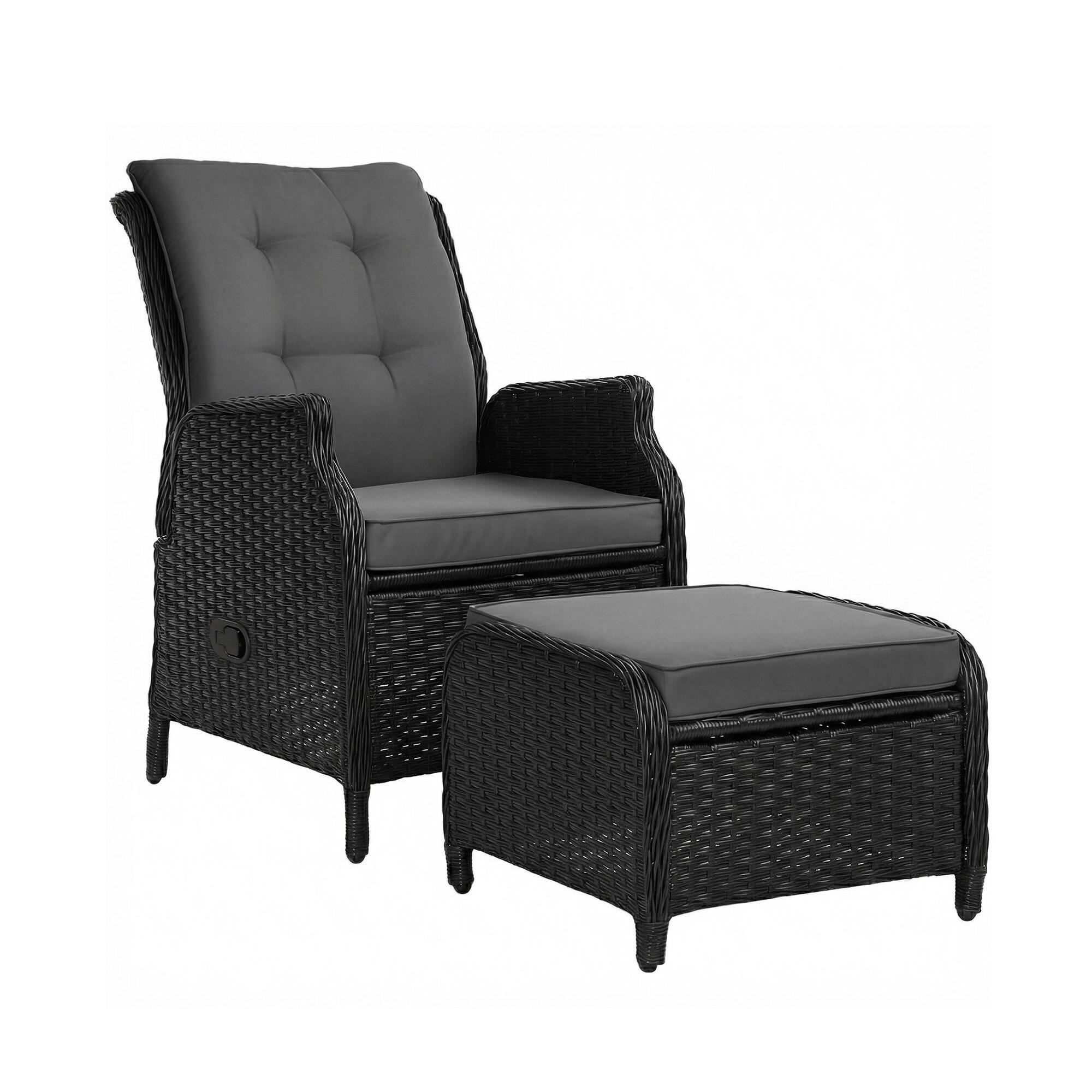 Gardeon Recliner Chair Sun lounge Wicker Lounger Outdoor Furniture Patio Adjusta