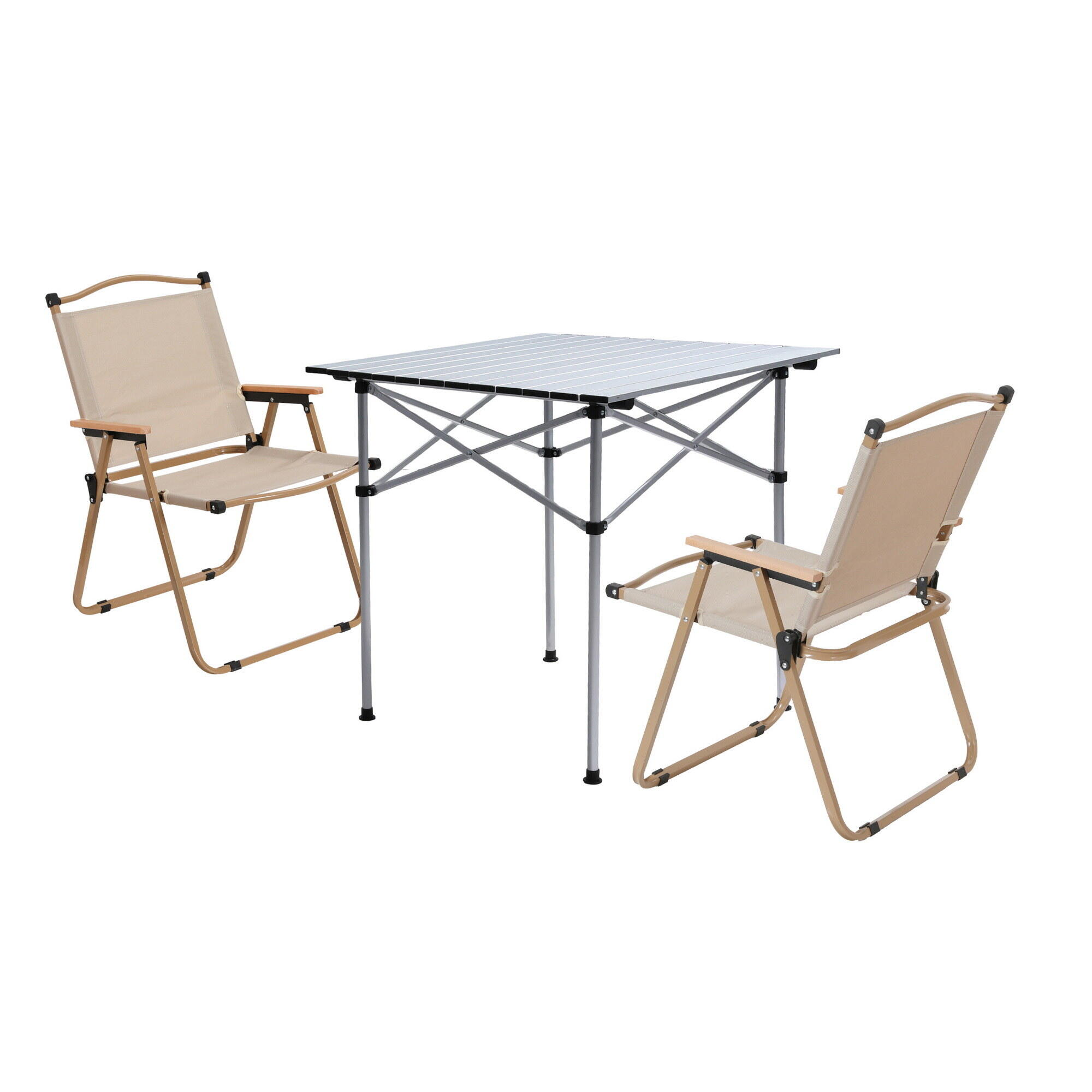 Weisshorn 3pc Camping Table Chair Set Outdoor Folding Aluminium Portable Picnic