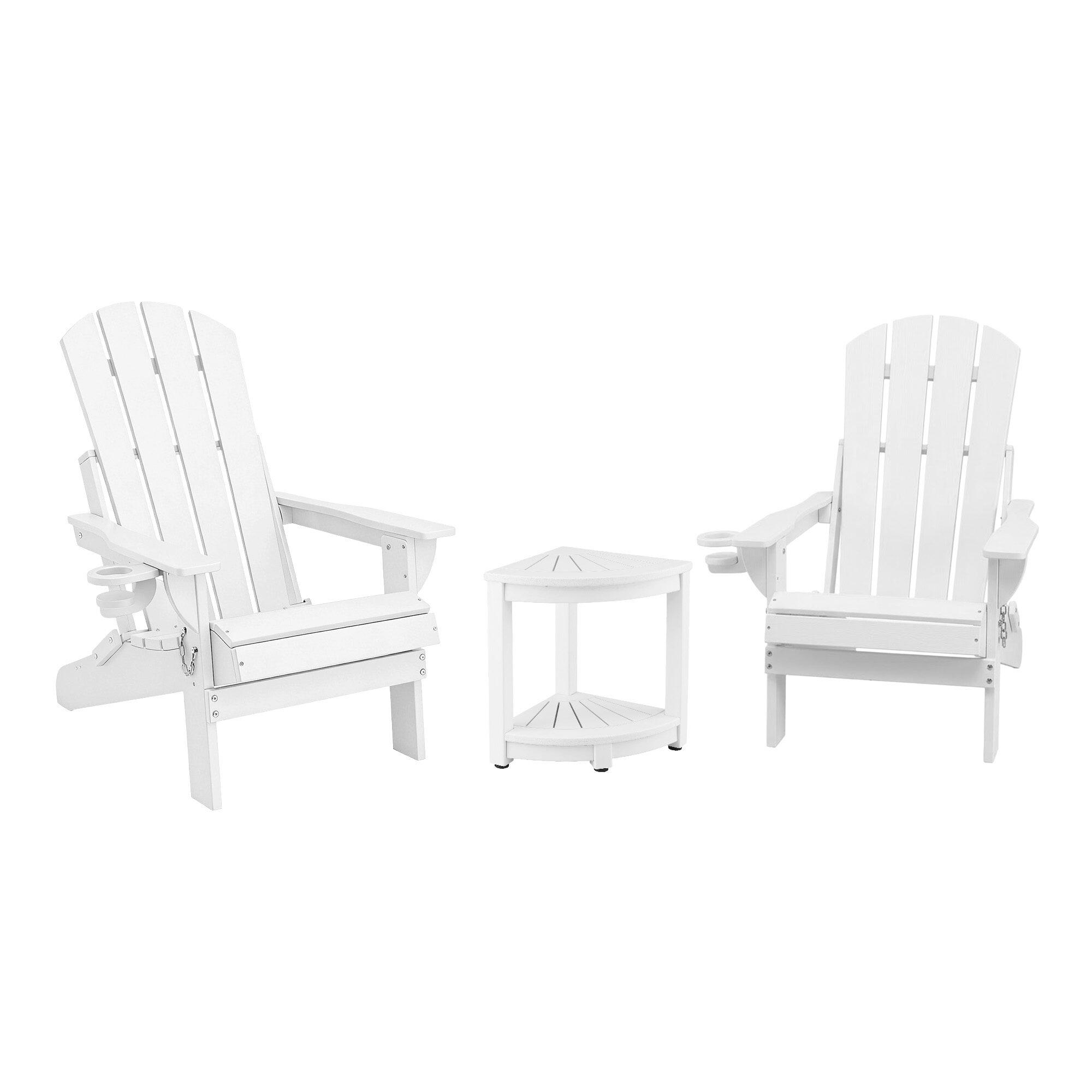 Gardeon Outdoor Table and Chairs HDPE Folding Adirondack Beach Chair Patio