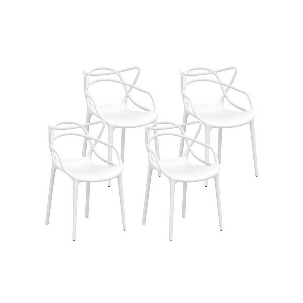 Gardeon 4PC Outdoor Dining Chairs PP Portable Stackable Chair Patio Furniture