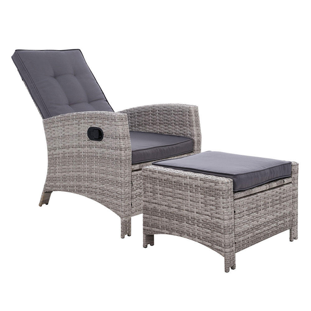 Gardeon Recliner Chair Sun lounge Wicker Lounger Outdoor Patio Furniture Adjusta