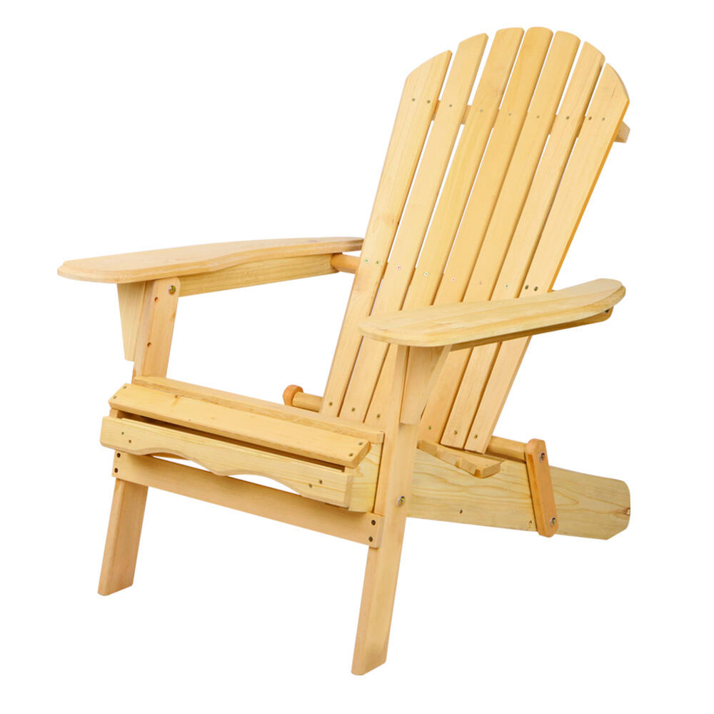 Gardeon Adirondack Outdoor Chairs Wooden Beach Chair Patio Furniture Garden Natu