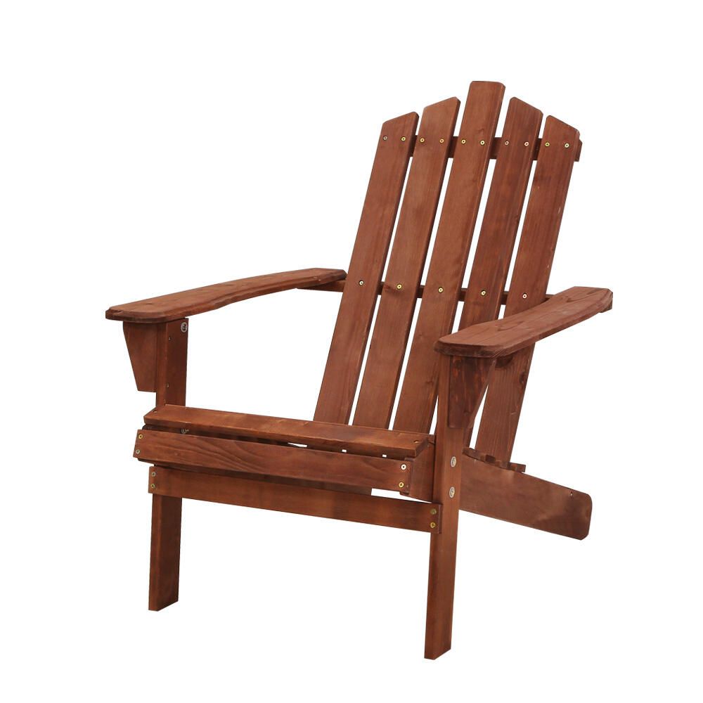 Gardeon Adirondack Outdoor Chairs Wooden Beach Chair Patio Furniture Garden Brow