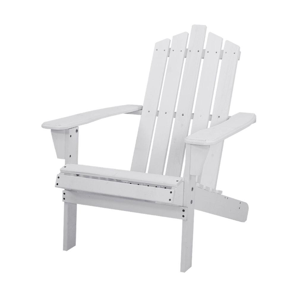 Gardeon Adirondack Outdoor Chairs Wooden Beach Chair Patio Furniture Garden Whit