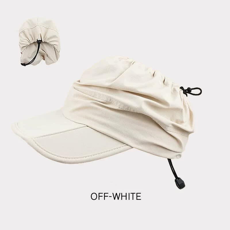 Beige Foldable Quick-Dry Summer Sports Visor Hat