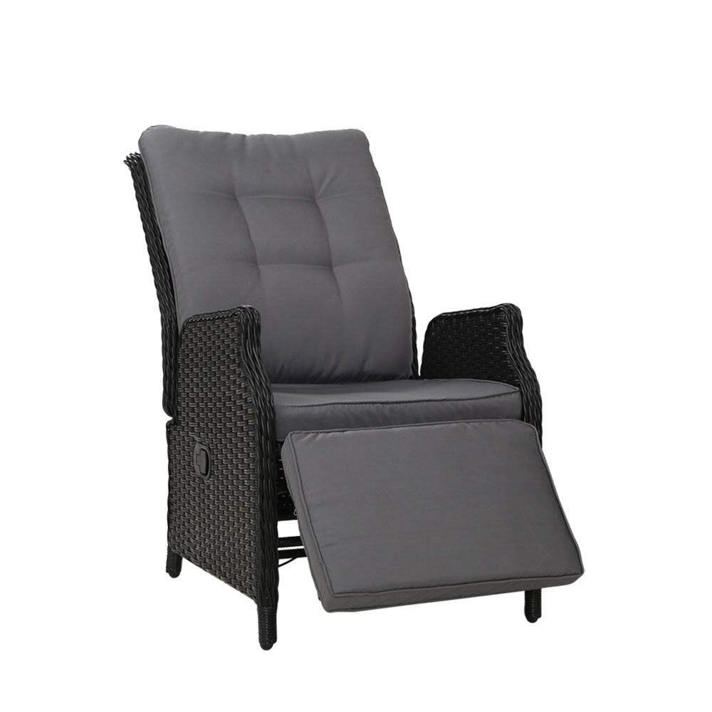 Gardeon Recliner Chairs Sun lounge Wicker Lounger Outdoor Furniture Patio Adjust
