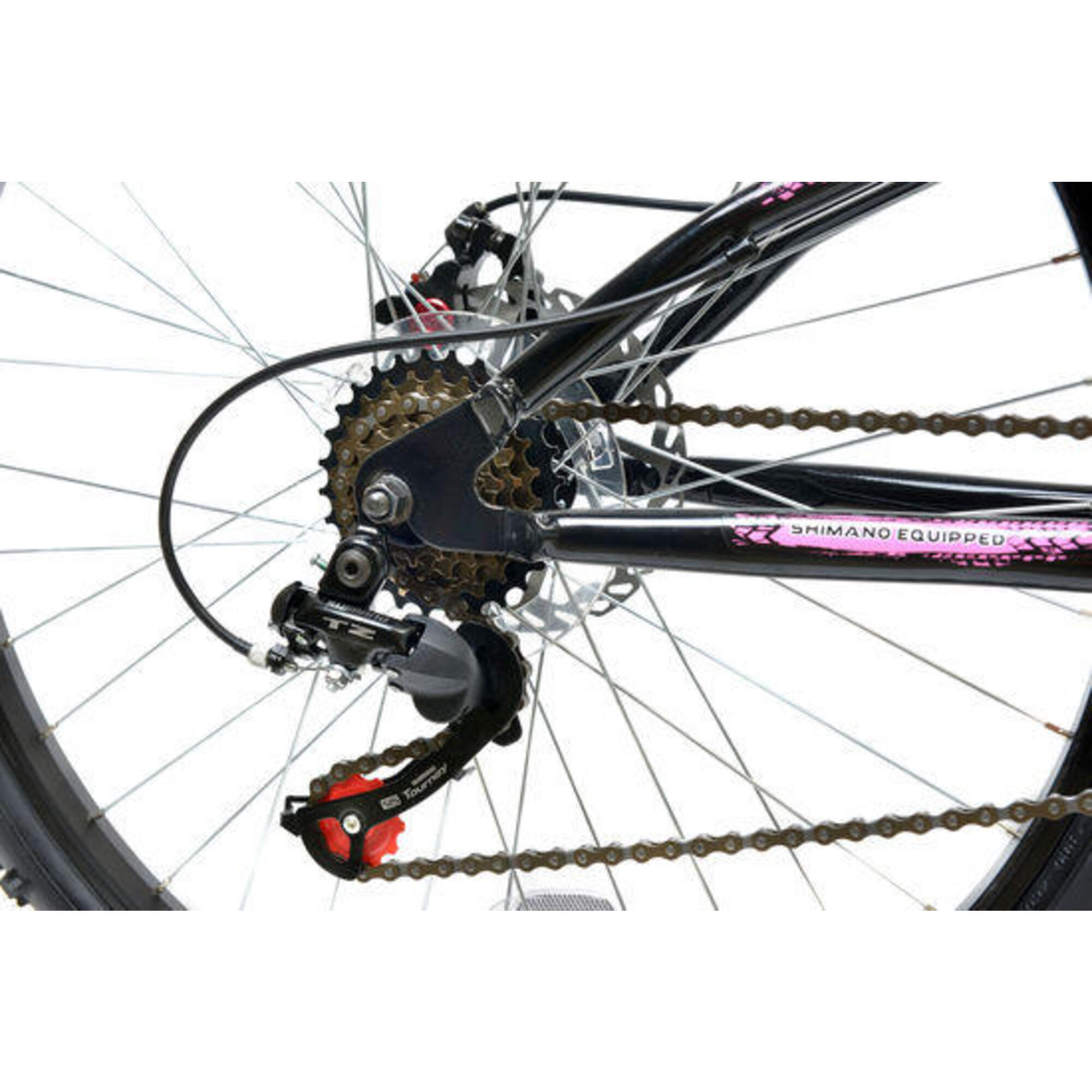 Basis 1 Full Suspension Mountain Bike - 26in Wheel - 18 Speed Black Pink 5/5