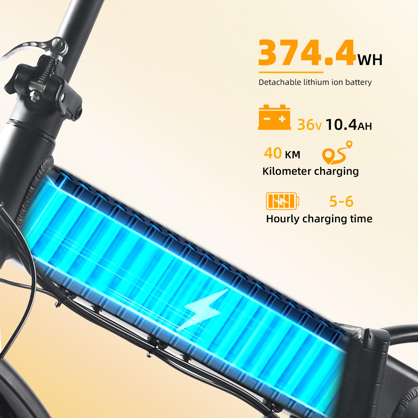 K2C Vélo électrique 36V 10,4Ah Pneus 20 pouces 4/6