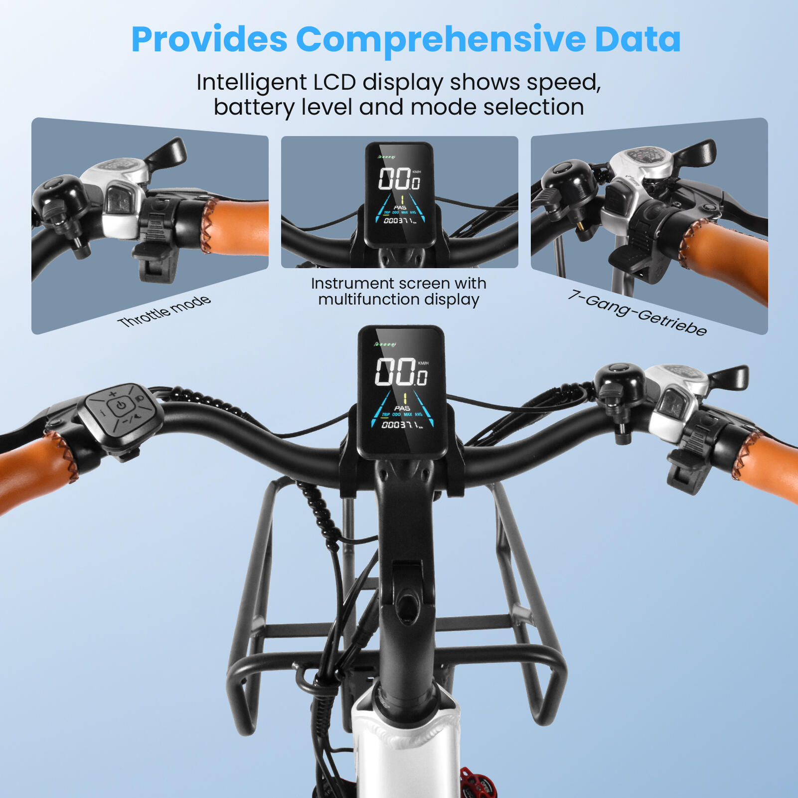 K601 Vélo électrique adulte 36V 17,4Ah Pneu 26×2,5 pouces 5/7