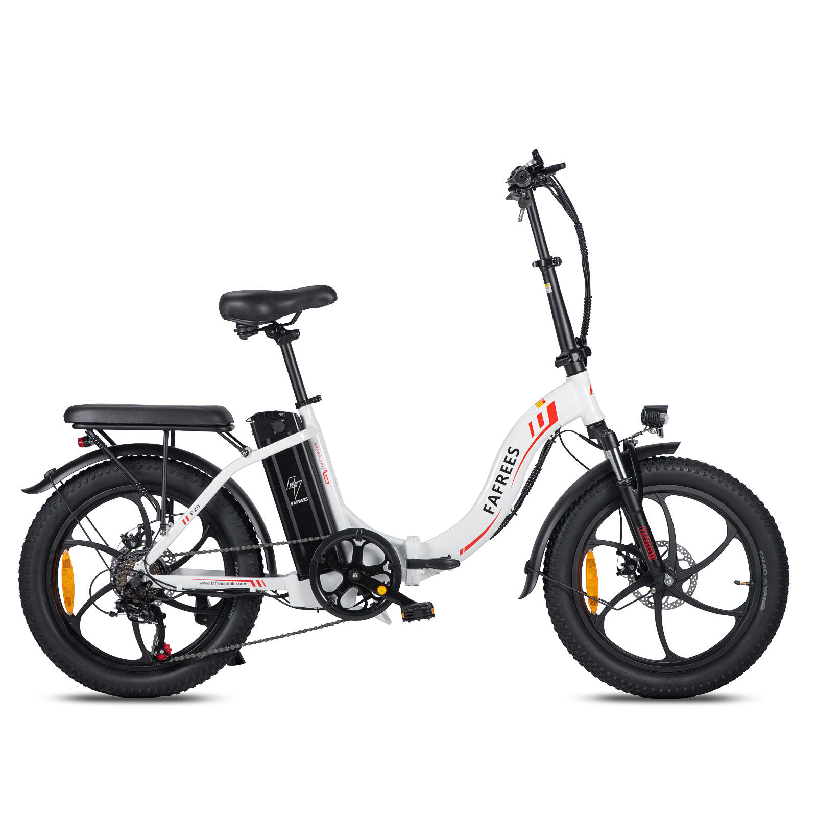 F20 Bicicleta eléctrica plegable 36V 18Ah, neumáticos anchos 20*3,0 pulgadas 4/7