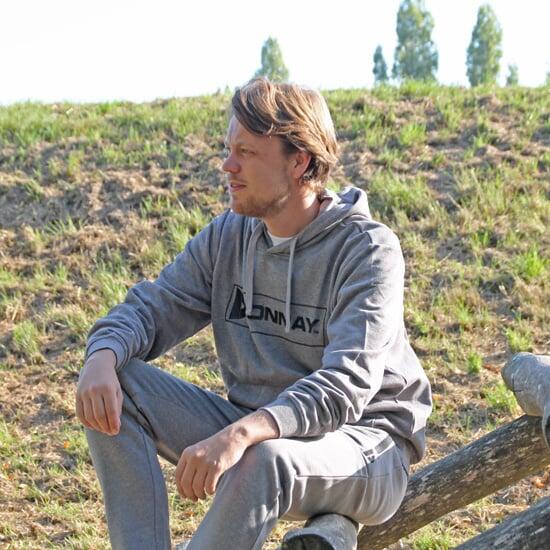 Herren-Jogginghose mit geradem Bein und Reißverschlusstaschen (Sky) 2/5