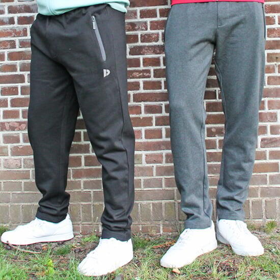 2er-Pack Herren-Jogginghosen mit geradem Bein und Reißverschlusstaschen (Sky) 2/5