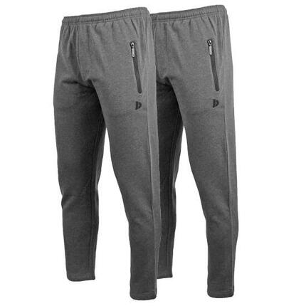 Lot de 2 pantalons de jogging pour homme, coupe droite, avec poches zippées -Sky