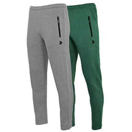 Lot de 2 pantalons de jogging pour homme, coupe droite, avec poches zippées -Sky