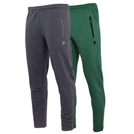 Lot de 2 pantalons de jogging pour homme, coupe droite, avec poches zippées -Sky