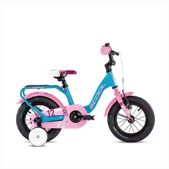 niXe, 18 Zoll Kinderfahrrad, 1-Gang, Türkis/Rosa, 110–125 cm, 5–7 Jahre