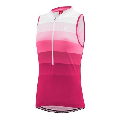 Dames mouwloos fietsshirt hz rainbow - roze
