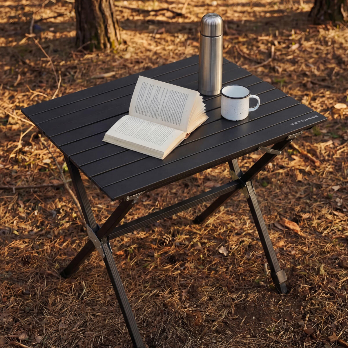 Inklapbare tafel weerbestendig - eettafel en campingtafel - Zwart Houtnerf 4/6