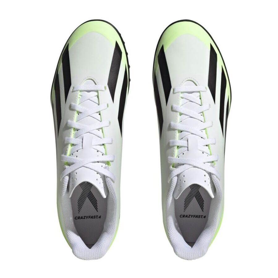ADIDAS X CRAZYFAST.4 TF – męskie buty piłkarskie, biało-limonkowe 3/7