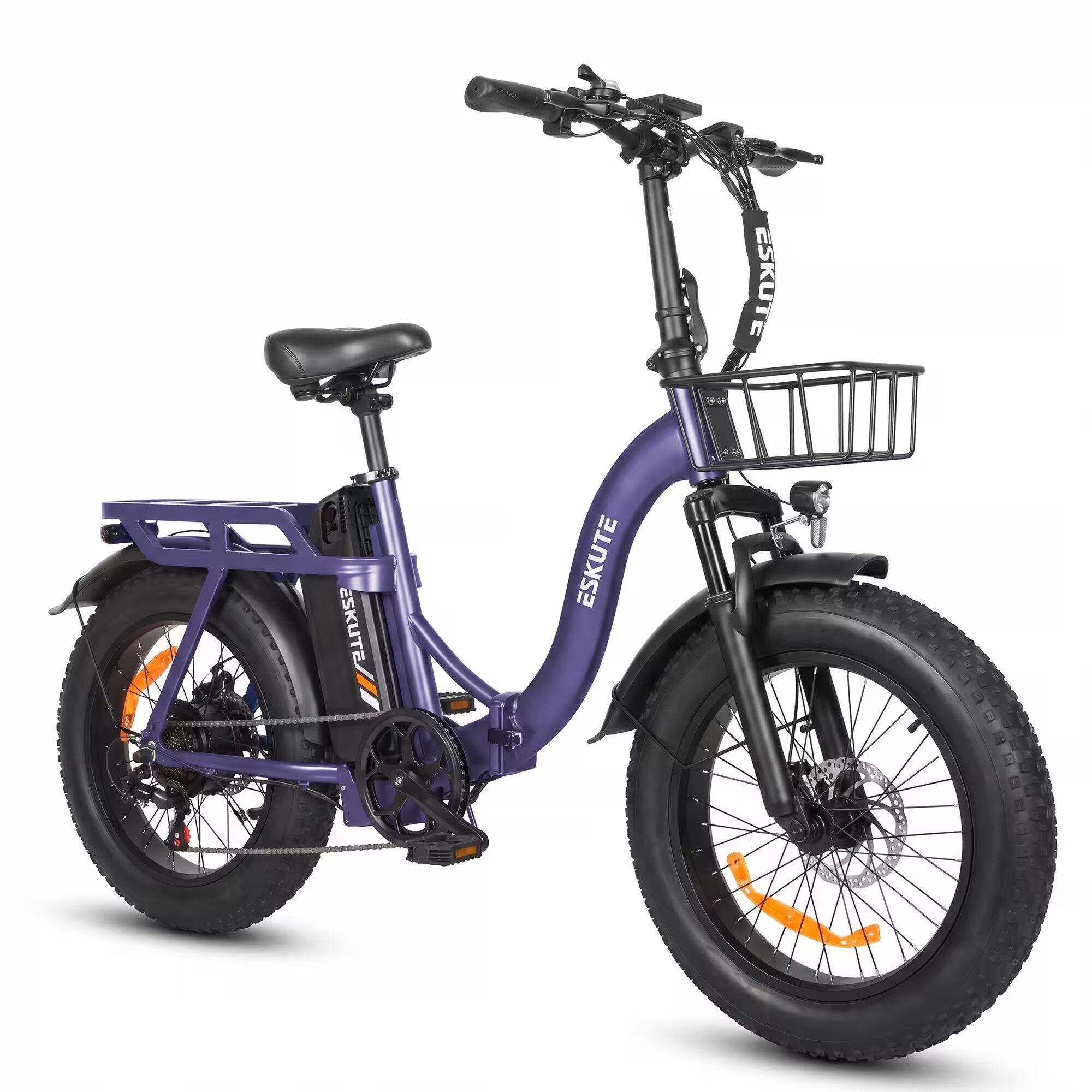 ESKUTE D202 Bicicletta Elettrica Pieghevole 48V 20.8Ah Pneumatici 20x4 3/4