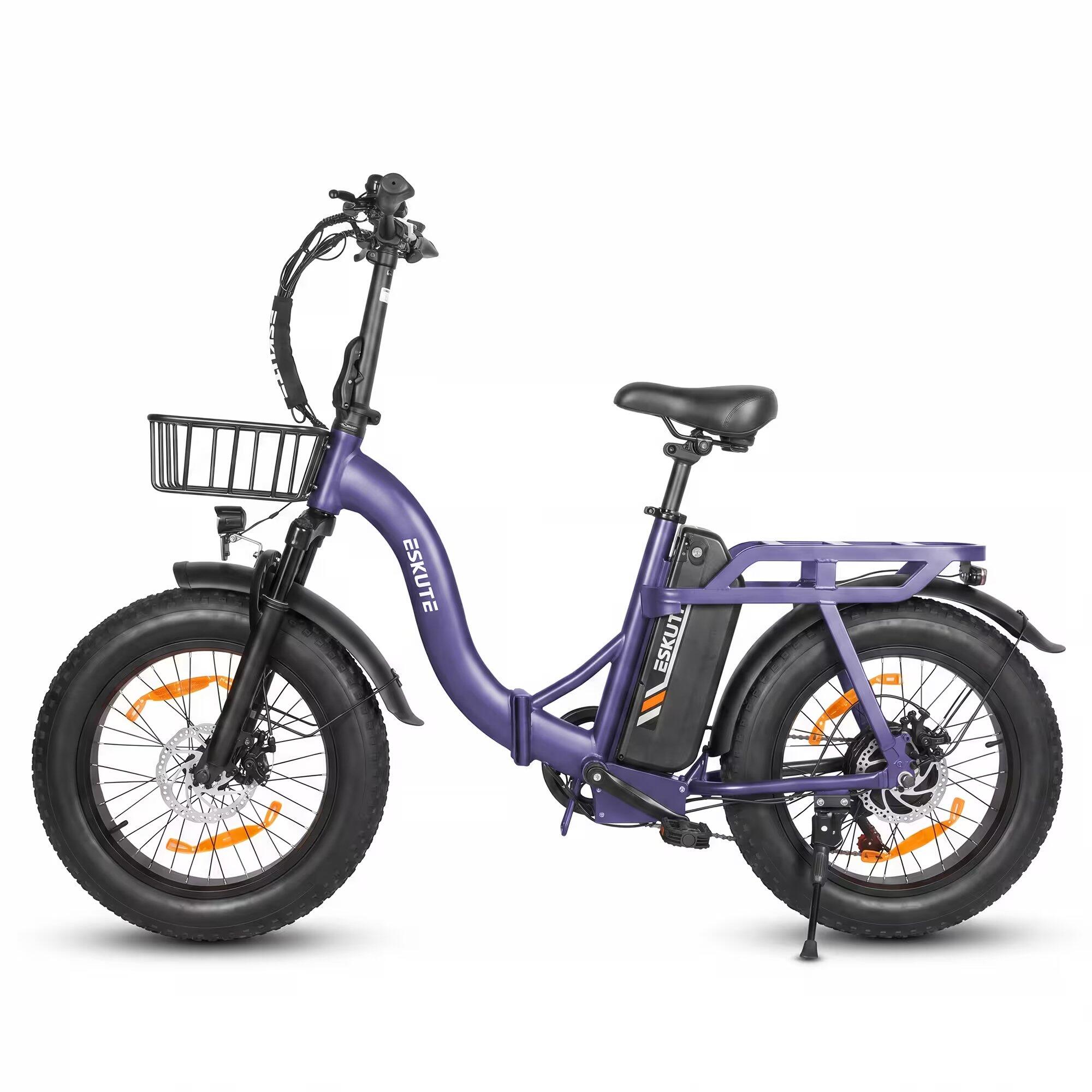 ESKUTE D202 Bicicletta Elettrica Pieghevole 48V 20.8Ah Pneumatici 20x4 2/4