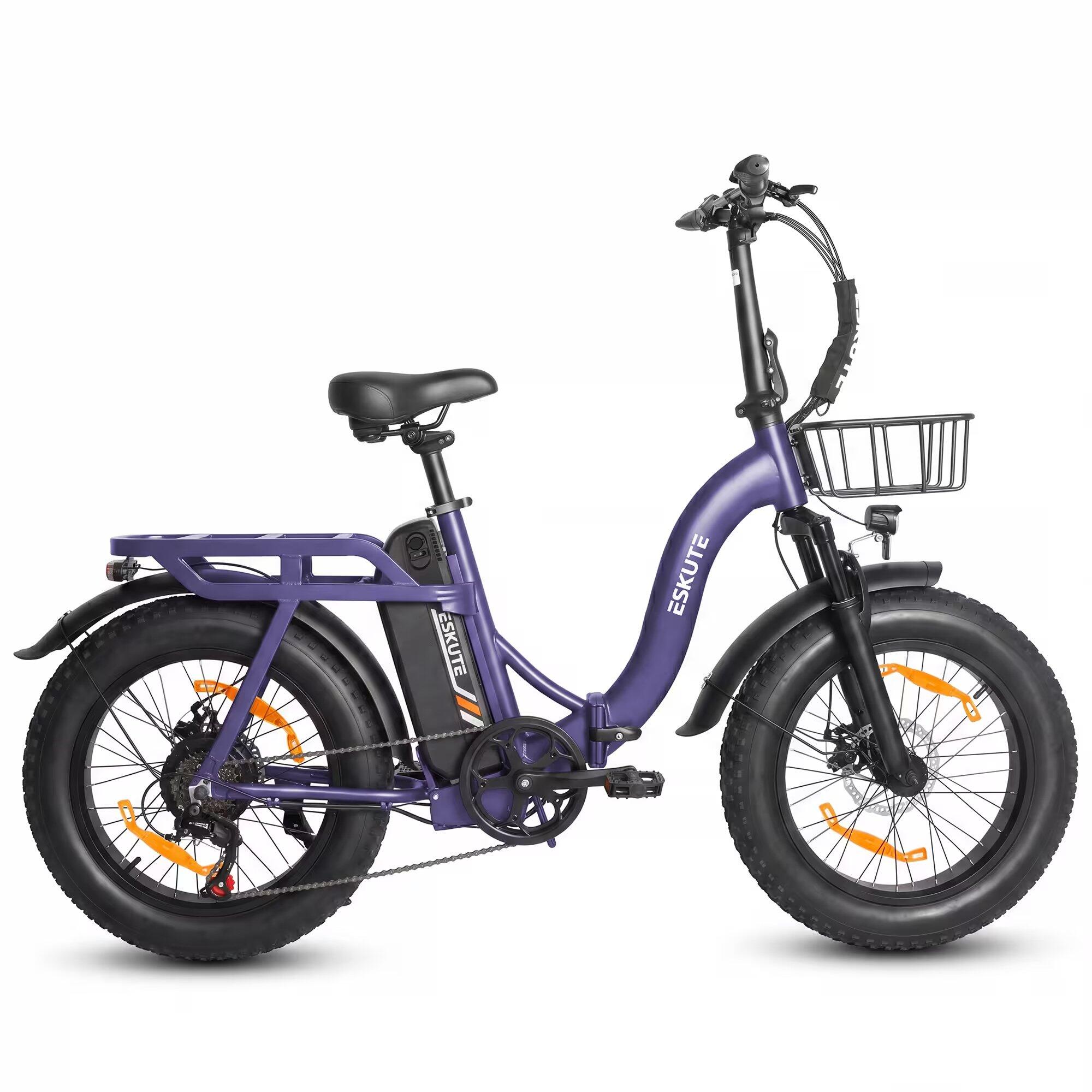 ESKUTE D202 Bicicletta Elettrica Pieghevole 48V 20.8Ah Pneumatici 20x4 4/4