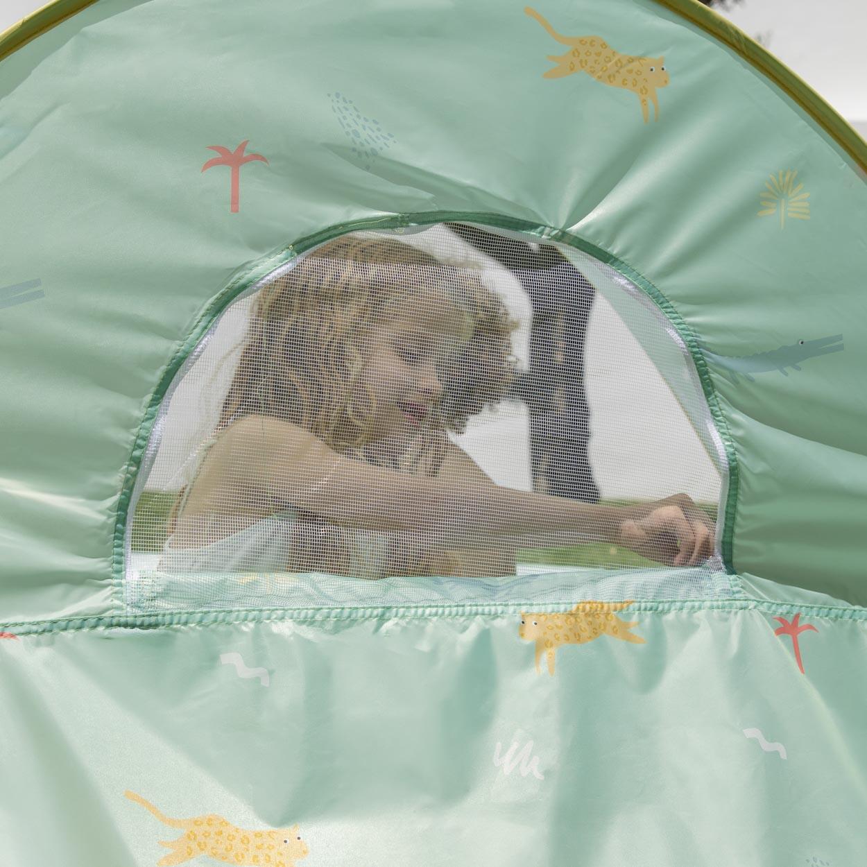 Flamingueo tienda playa infantil upf50+ plegable verde 6/7