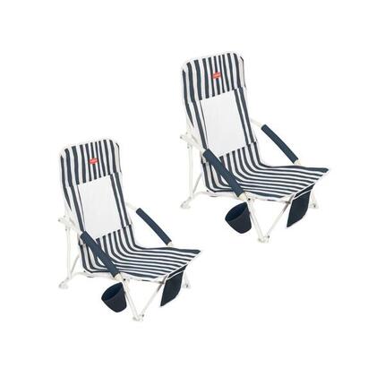 Flamingueo chaise de plage légère rembourrée acier polyester bleu