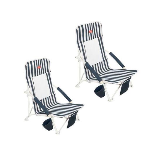 Flamingueo chaise de plage légère rembourrée acier polyester bleu