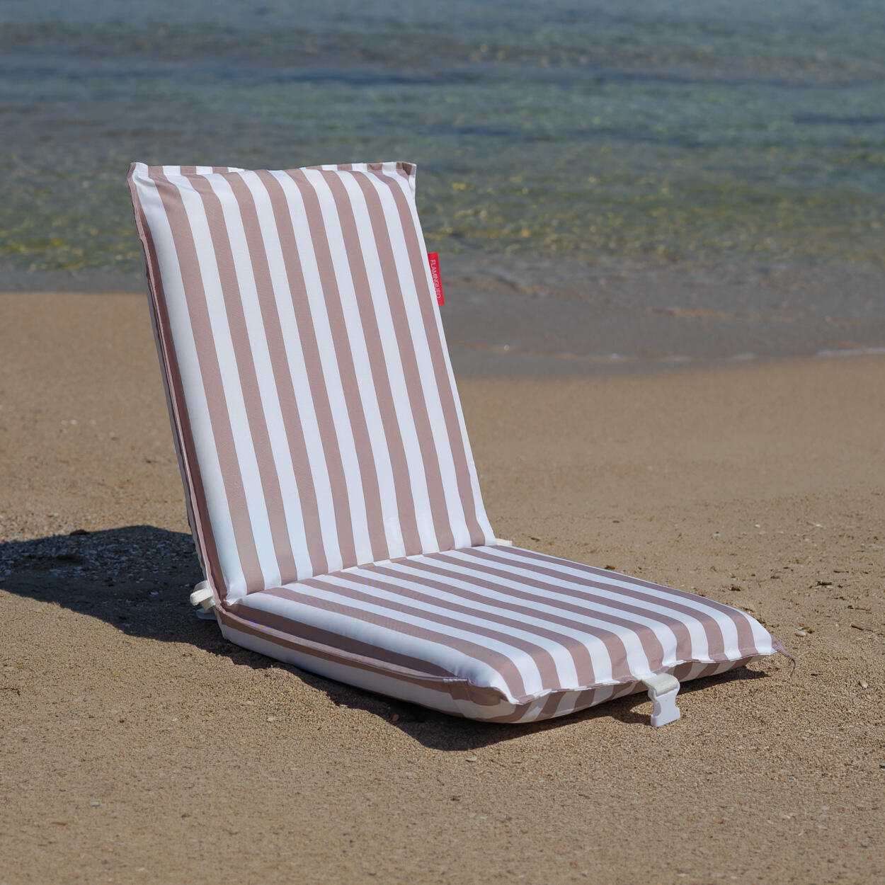 Flamingueo silla playa tumbona mochila poliéster beige 2/7
